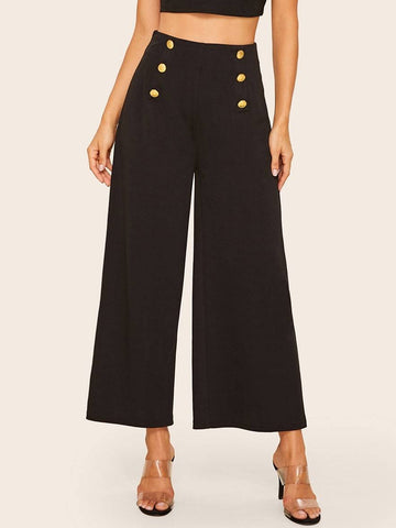 Double Breasted Wide Leg Pants