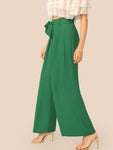 Fold Pleat Belted Palazzo Pants