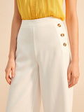 Button Wide Leg Pants