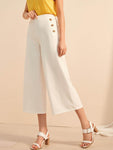 Button Wide Leg Pants