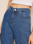 Stitch Detail Straight Leg Jeans