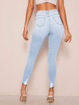 Distressed Faded Skinny Jeans