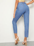 Tie Waist Crop Jeans