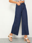 Solid Wide Leg Jeans