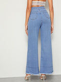 Raw Hem Flare Leg Jeans