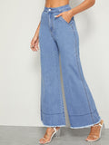 Raw Hem Flare Leg Jeans