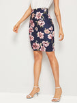 Floral Print Bodycon Skirt