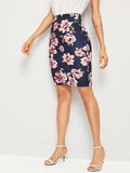 Floral Print Bodycon Skirt