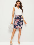 Floral Print Bodycon Skirt