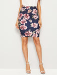 Floral Print Bodycon Skirt