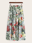 Large Floral Print Skirt