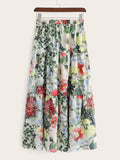 Large Floral Print Skirt