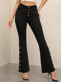 Button Through Flare Leg Jeans