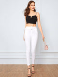 White Wash Belted Skinny Jeans