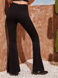 Solid Flare Leg Pants