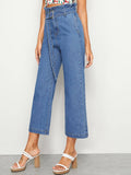 Paperbag Waist Belted Crop Wide Leg Jeans