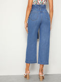 Paperbag Waist Belted Crop Wide Leg Jeans