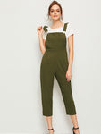 Gingham Pocket Side Pinafore Jumpsuits